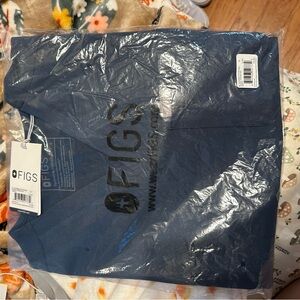 Figs Deep Blue Scrub Top